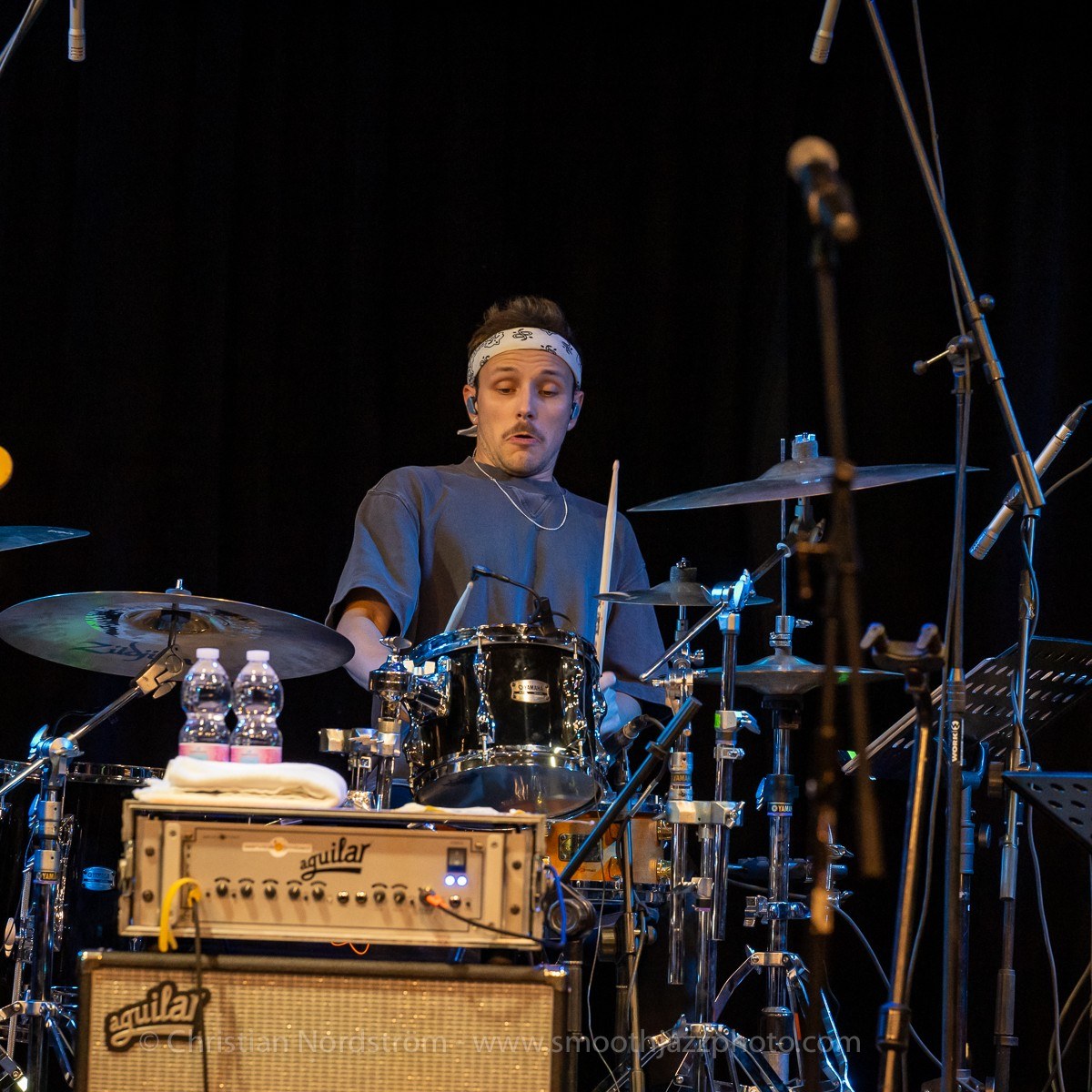 Leo Asal performing, wearing Vision Ears in-ear monitors